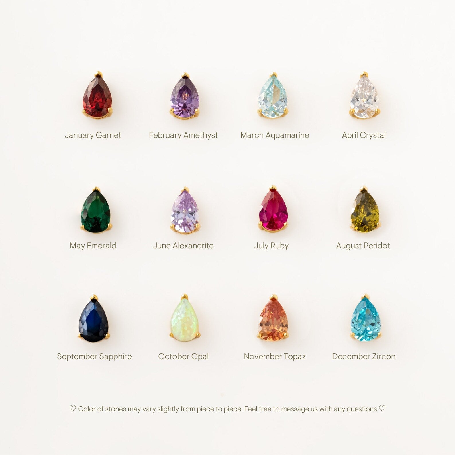 Geburtsstein Drop Huggies - Strass-Ohrringe