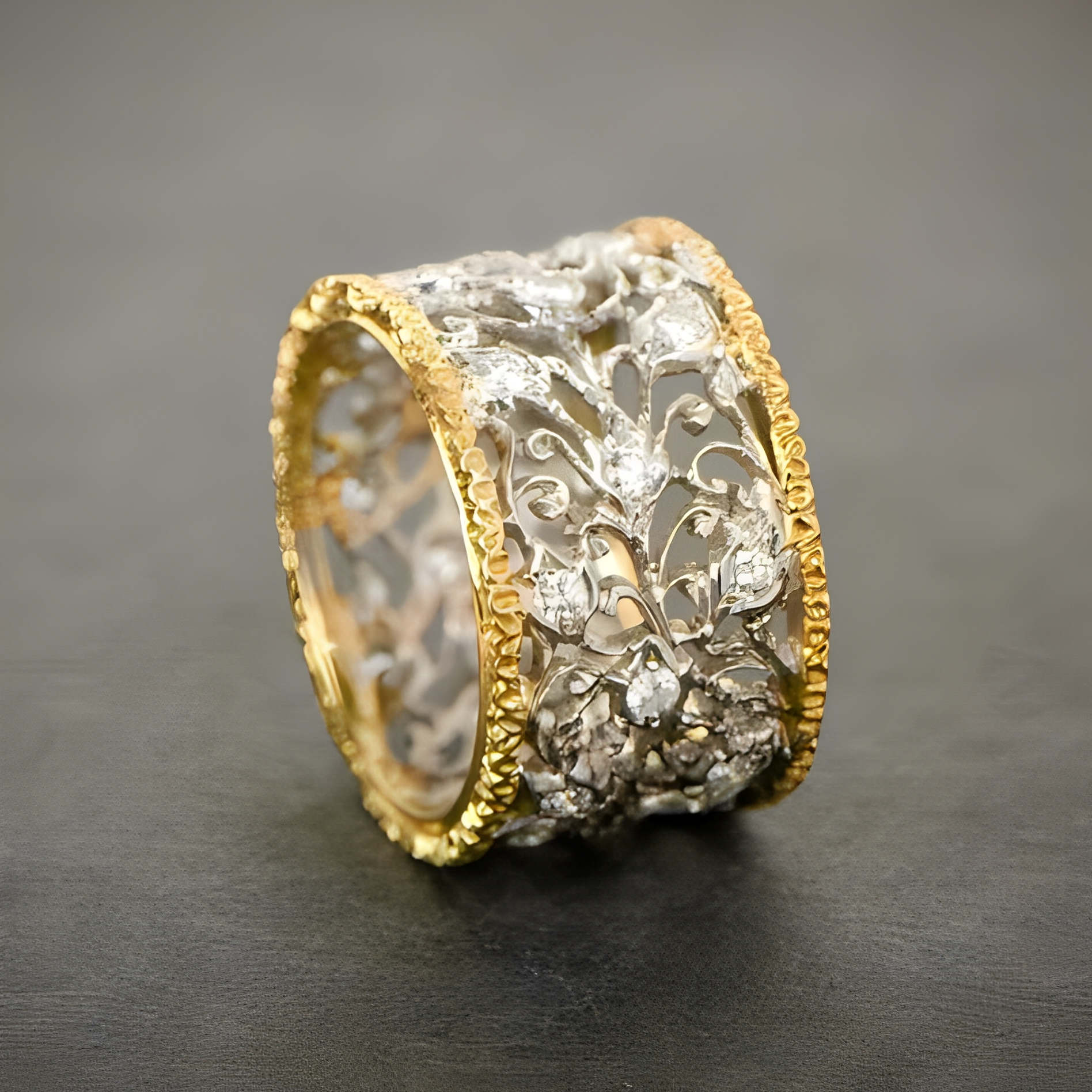 Yona – Vintage Efeu Ring in Zirkon