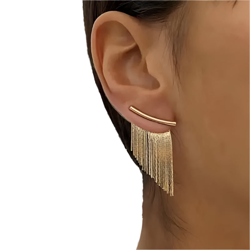 Cassy – Goldene Vorhang-Ohrringe