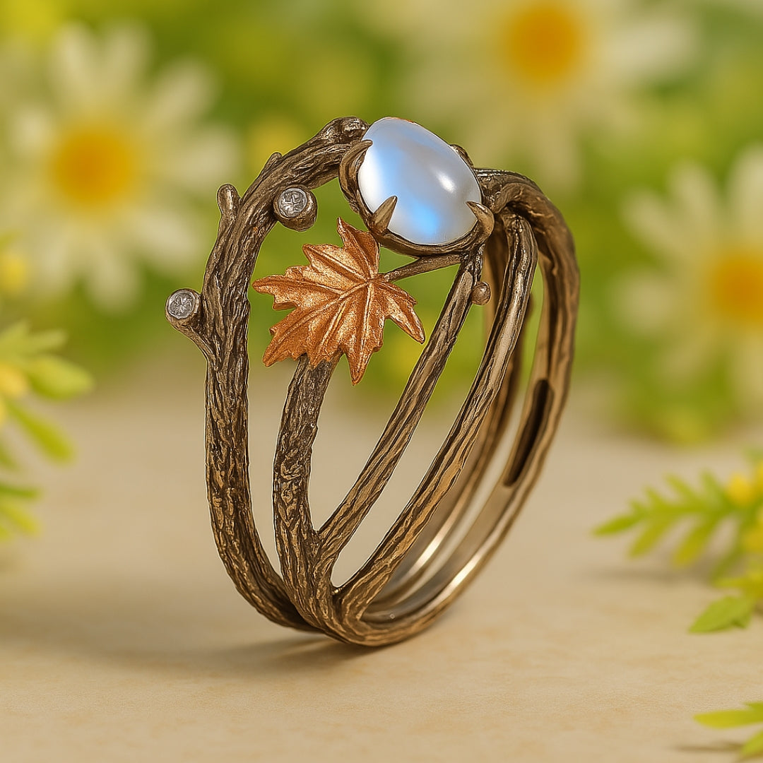 Celestia – Ring Mondstein mit natürlichem Charme