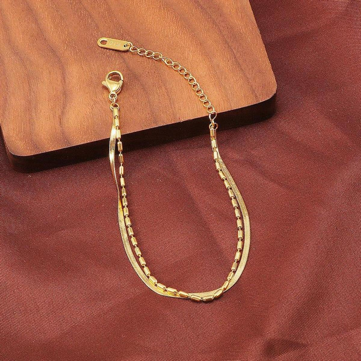 Elise – Minimalistische Doppelkette-Armband