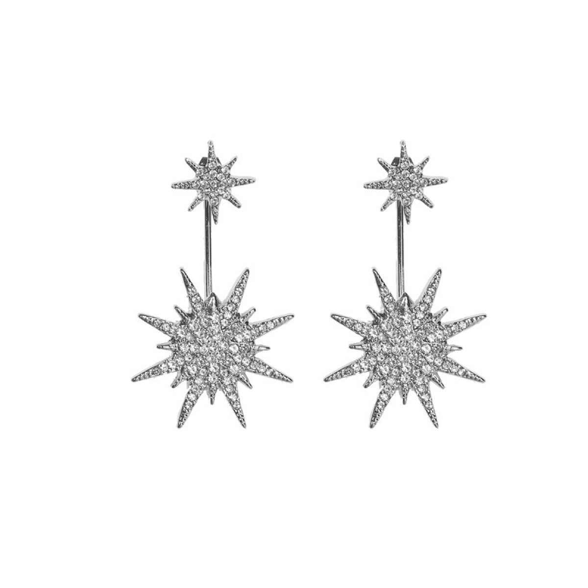Aura – Silberne Kristallohrringe mit Sternenglanz