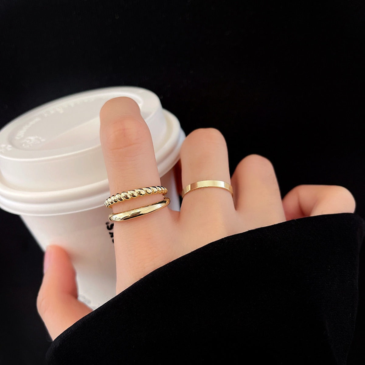 Raine – Ensemble von Ringen mit zwei Stücken Stil