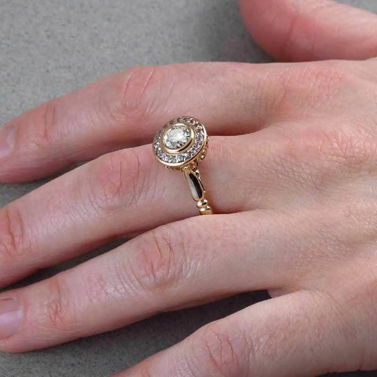 Janna – Set Vintage-Ringe in Gold mit Funkelndem Zirkon