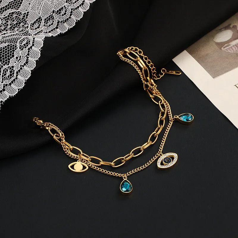 Sharnie – Elegante doppelte Stahlkette-Armband