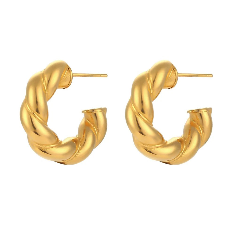 Carmen – Ohrringe aus vergoldetem Metall in Twist-Form
