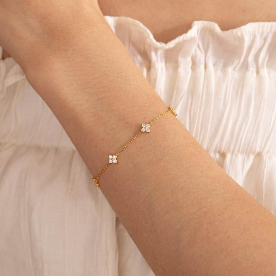 Soline – Armband Kette aus klarem Kristall