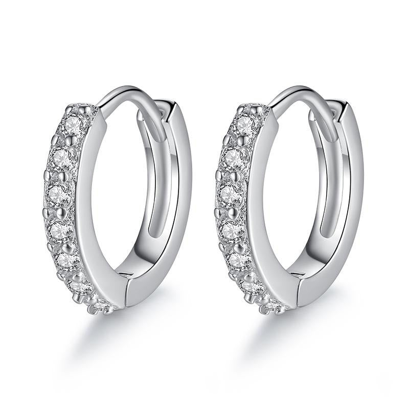Mara – Silberne Sterling-Creolen mit Diamanten