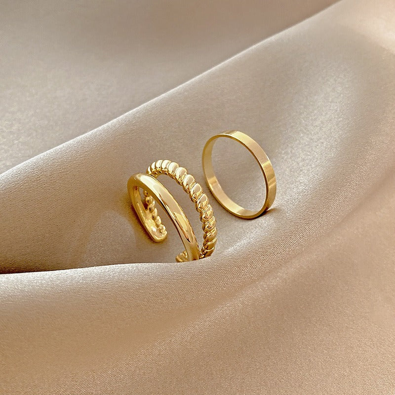 Raine – Ensemble von Ringen mit zwei Stücken Stil
