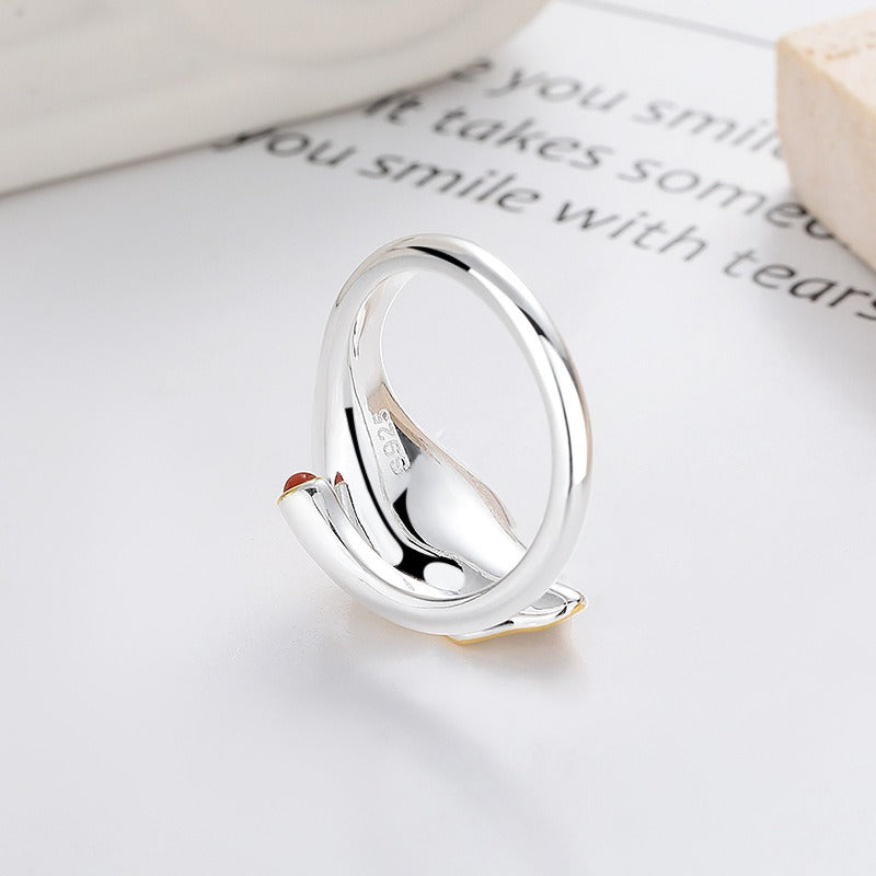 Camille – Vintage Raffinierter Ring Zweifarbige Perle