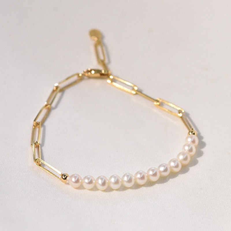 Alicia – Armband Kette mit vergoldeten Gliedern