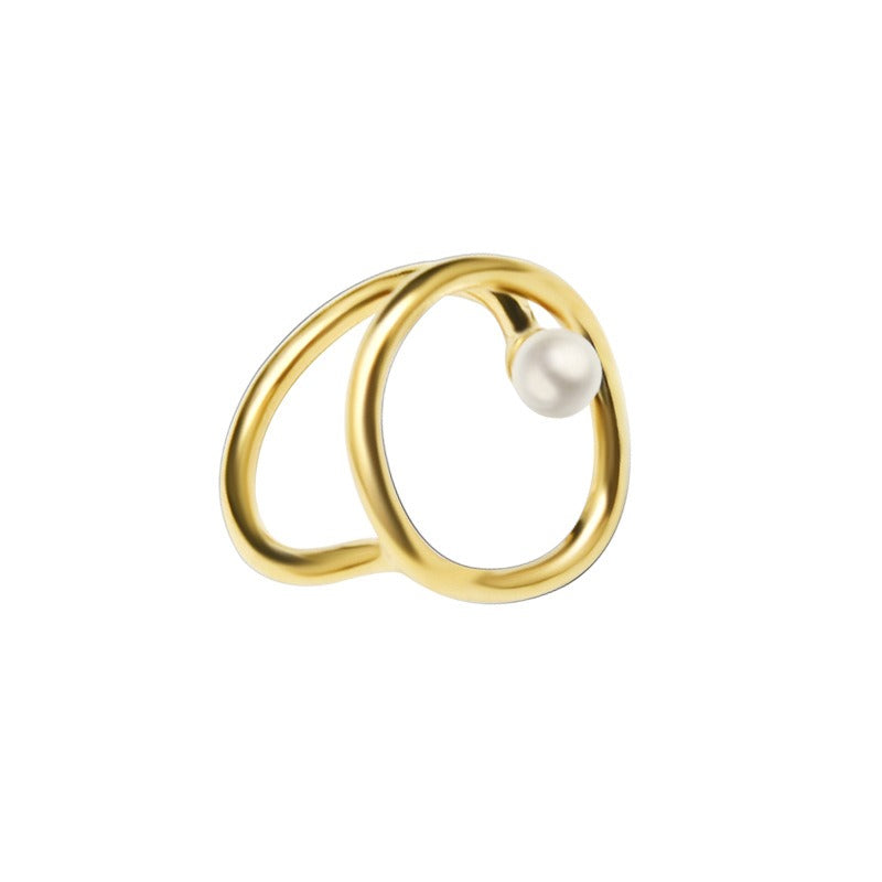 Rana – Ring aus Gold mit ovaler Süßwasserperle