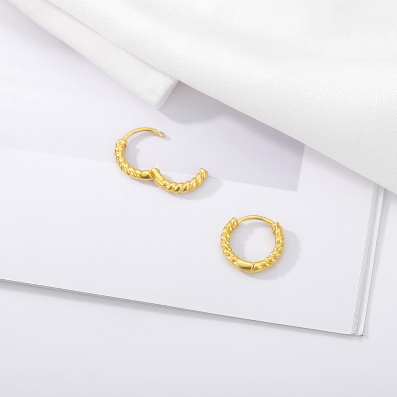 Manon – Mini-Creolen-Ohrringe aus Gold mit Seil