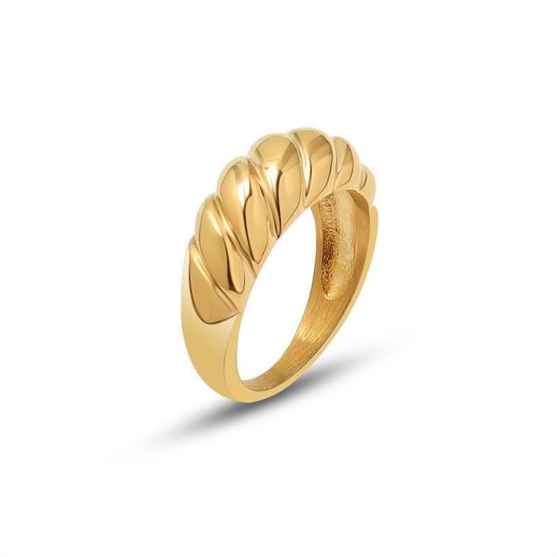 Kris – Retro-Industrieller Ring mit Wellenmuster