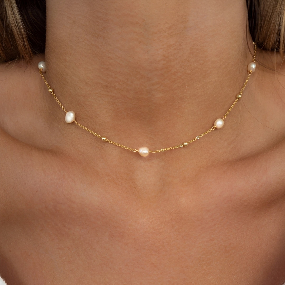 Elena – Halsband Choker aus Edelstahl einfach und vielseitig