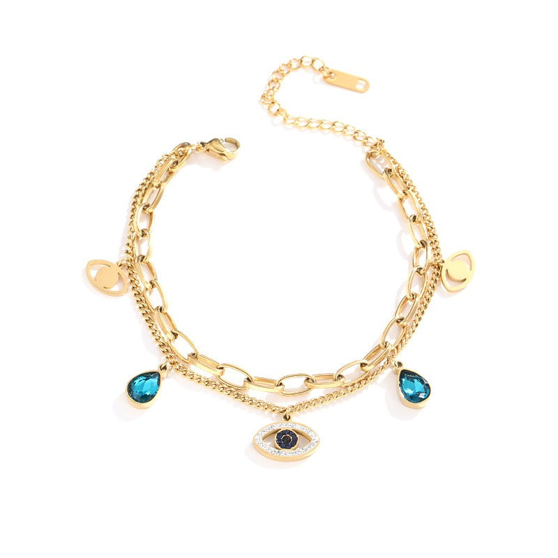 Sharnie – Elegante doppelte Stahlkette-Armband