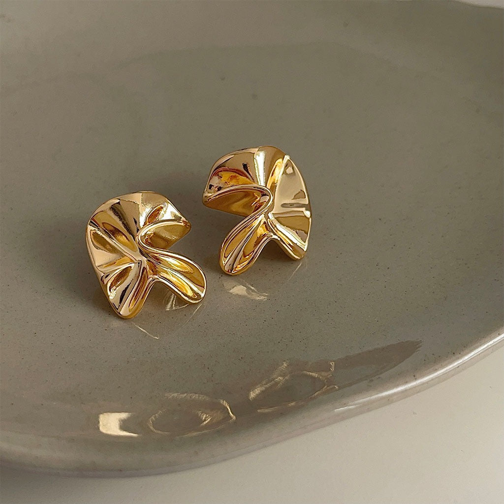 Maellie – Ohrringe Metall Falten Irregular