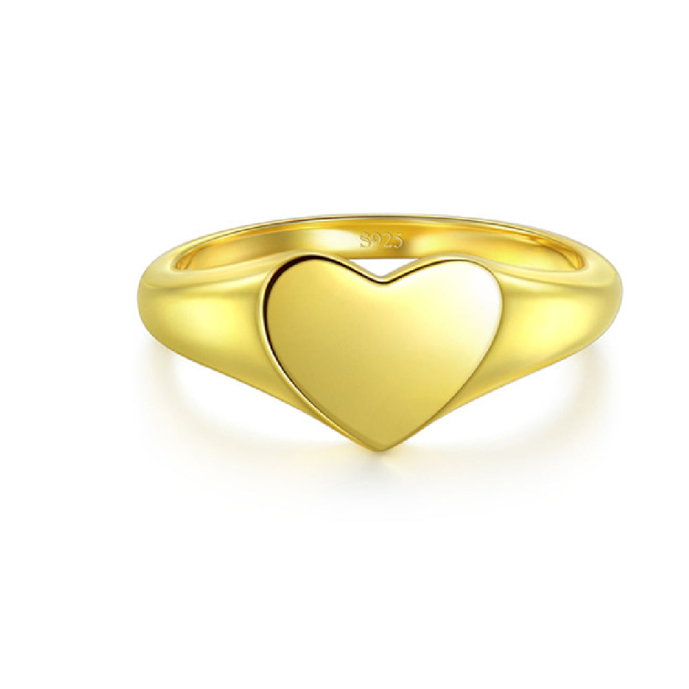 Lucia – Goldring mit Spiegel und leuchtendem Liebesdesign