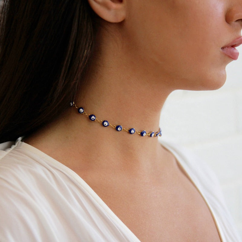 Amaya – Choker-Halskette mit goldenem Schutzauge