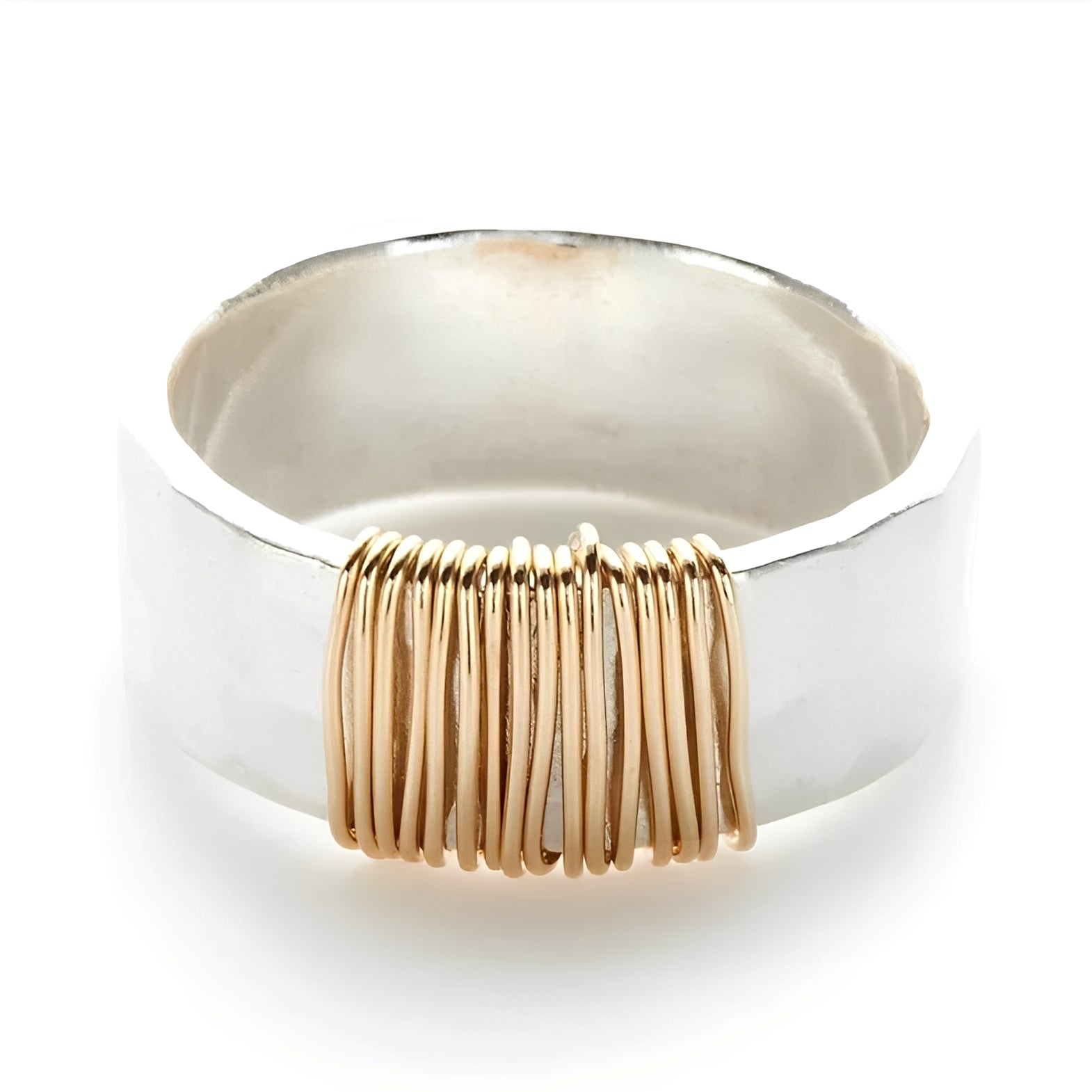 Maude – Ring Silber und Goldene Fäden Vintage