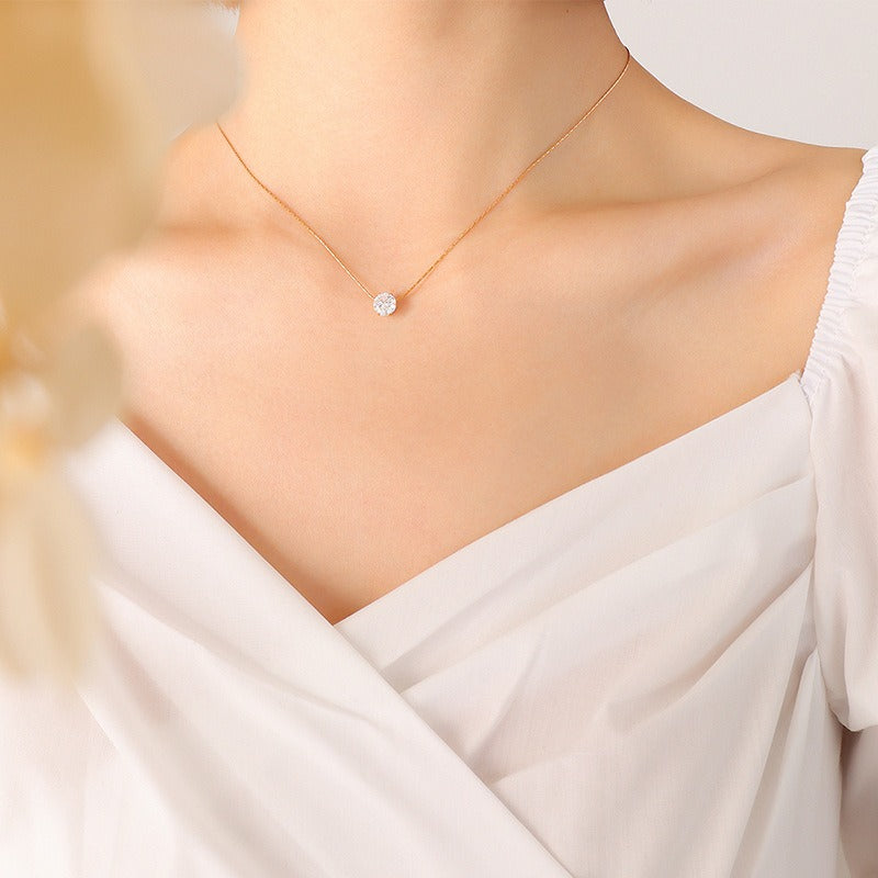 Gwen – Elegante Solitär-Zirkonia-Halskette
