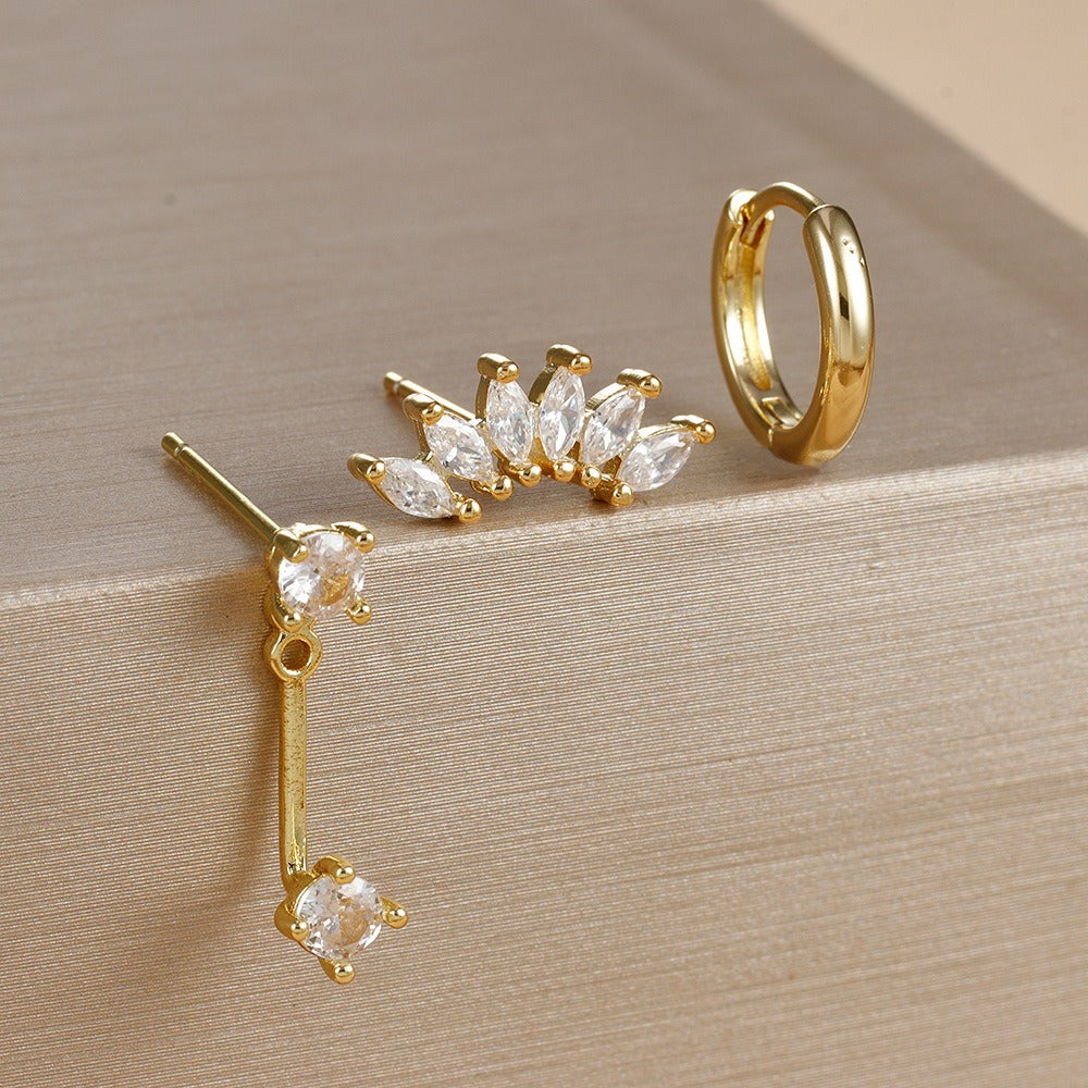 Anastasia – Set aus unregelmäßigen Ohrringen mit Diamanten