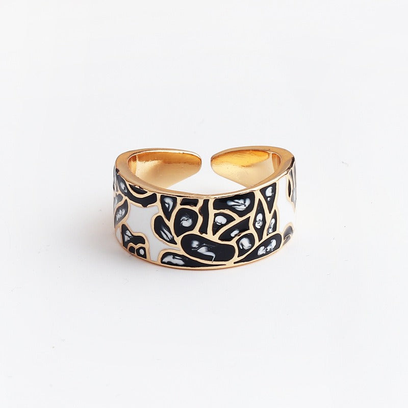 Kamille – Ring Camille Groß Blau Blattmotiv