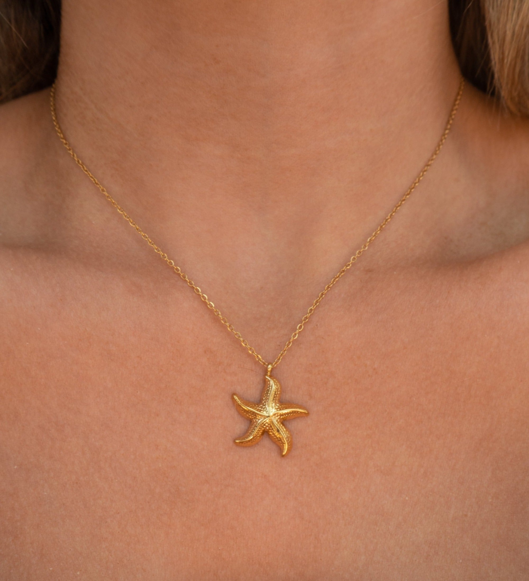 Gold Seestern Halskette