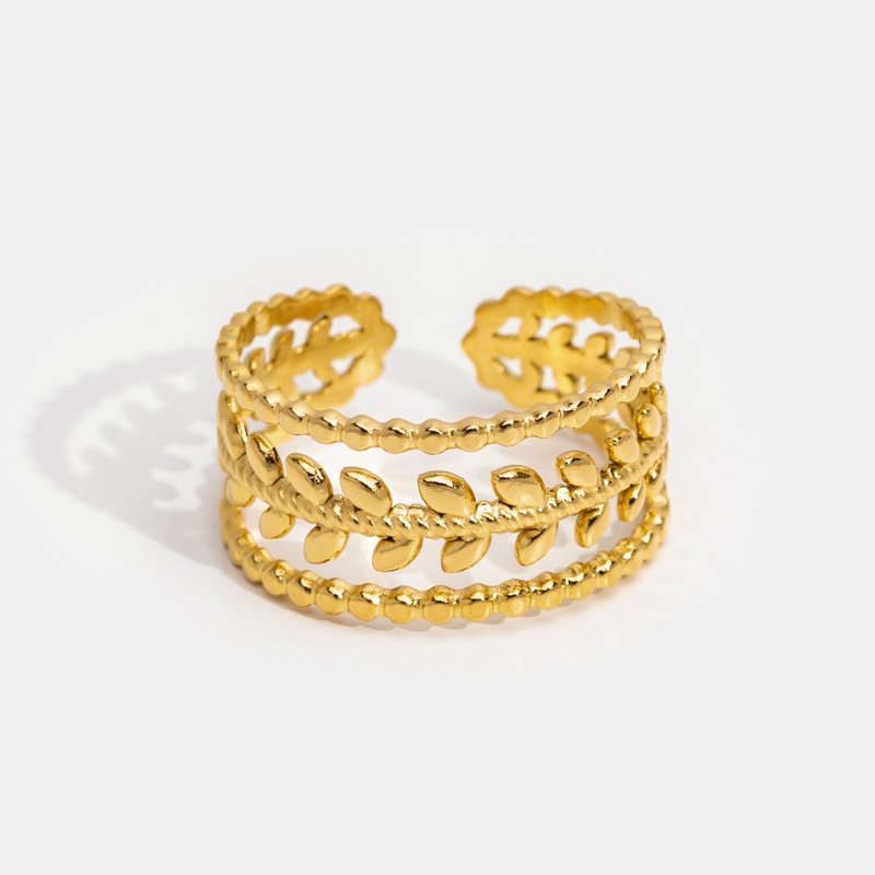 Marissa – Ring Goldene Blätter Schichten