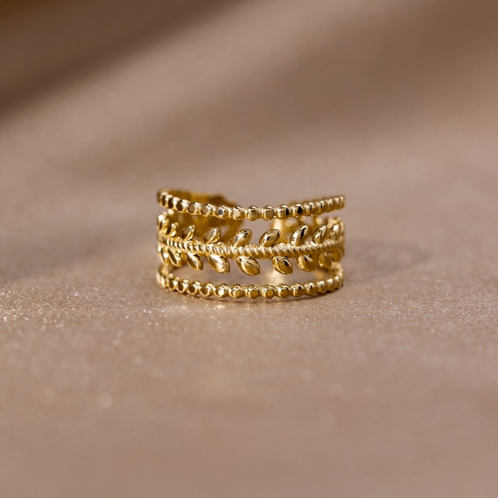 Marissa – Ring Goldene Blätter Schichten