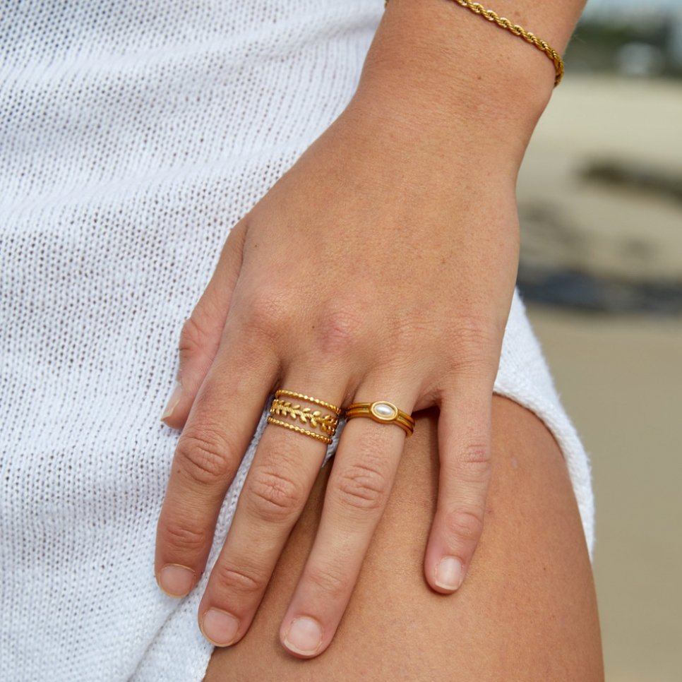 Marissa – Ring Goldene Blätter Schichten