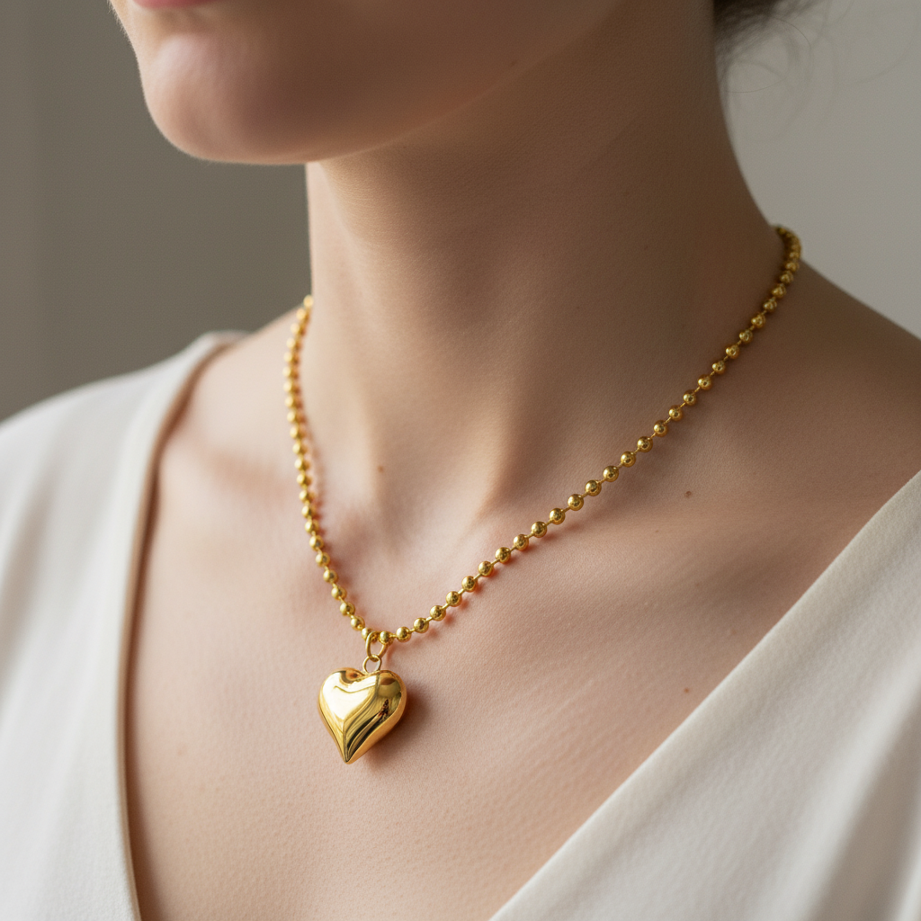 Amelia – Elegante goldene Herz-Halskette
