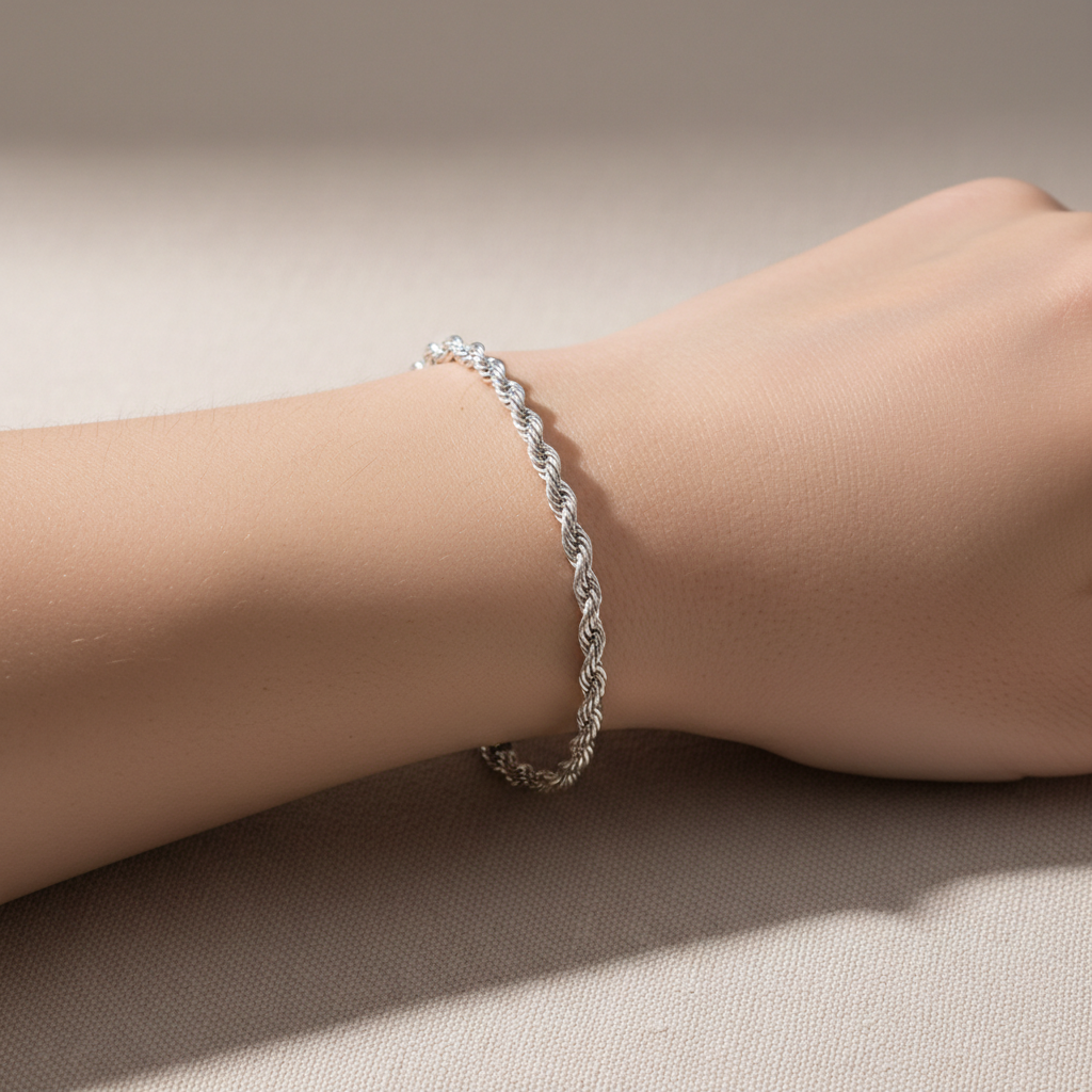 Mila – Gedrehtes Armband aus Edelstahl