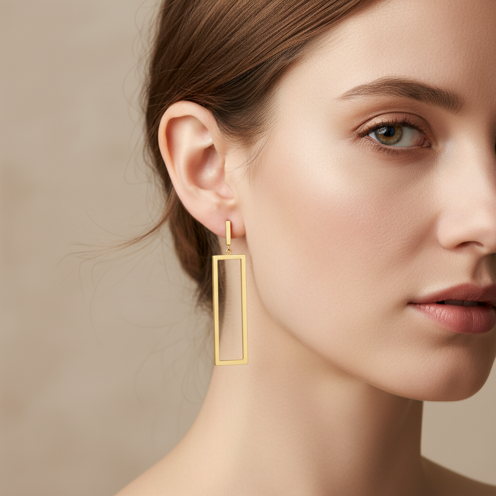 Carla – Elegante Hohl-Rechteck-Ohrringe