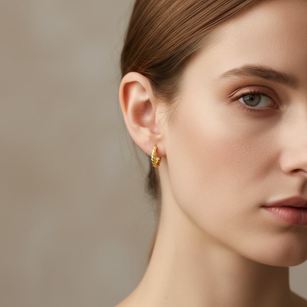 Manon – Mini-Creolen-Ohrringe aus Gold mit Seil