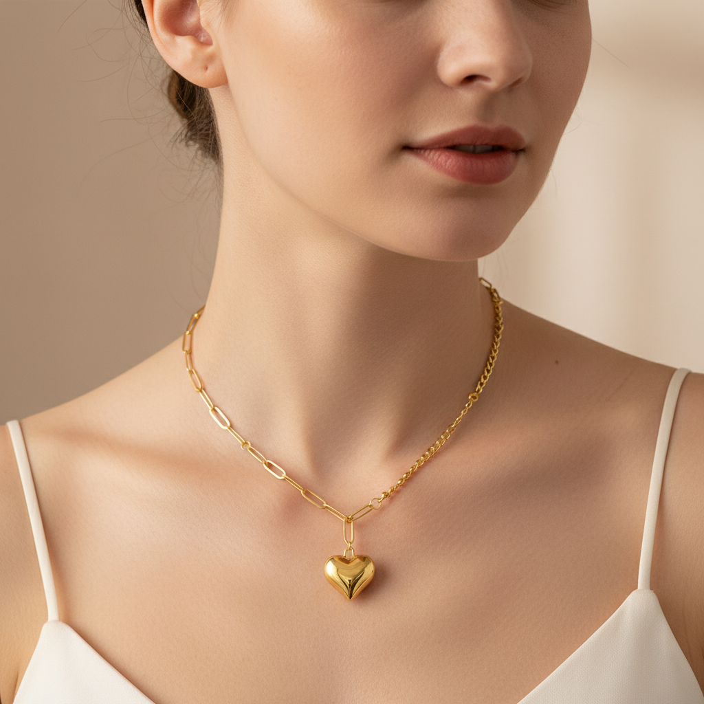 Rosalie – Lange Kette mit Anhänger aus bunten Zirkonen