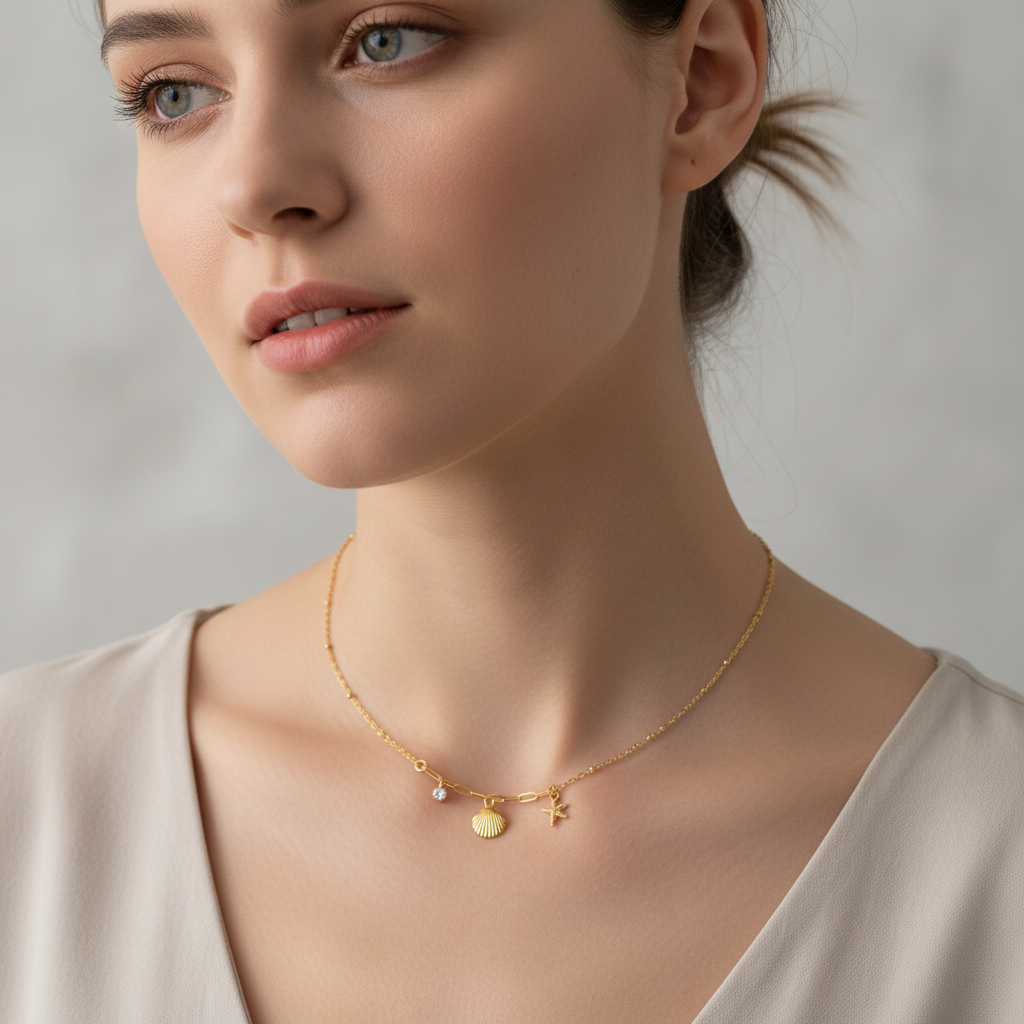 Coralie – Kette Anhänger Gehämmter Seestern