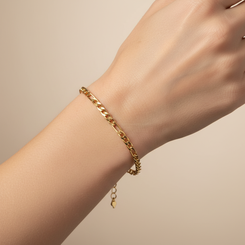 Jean – Elegantes vergoldetes Figaro-Armband