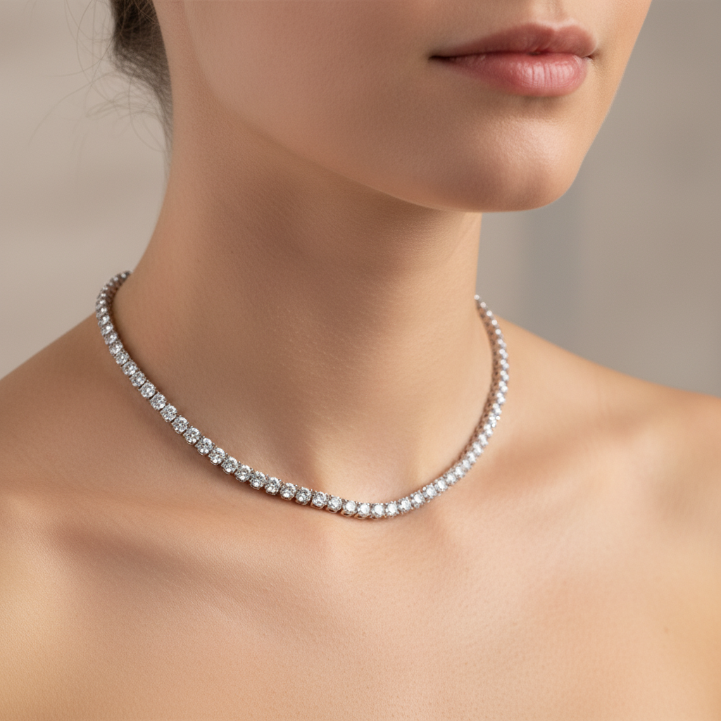 Elena – Elegante runde Zirkonia-Halskette