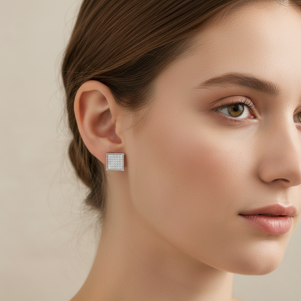 Ariana – Elegante Quadratische Ohrringe mit Zirkonia