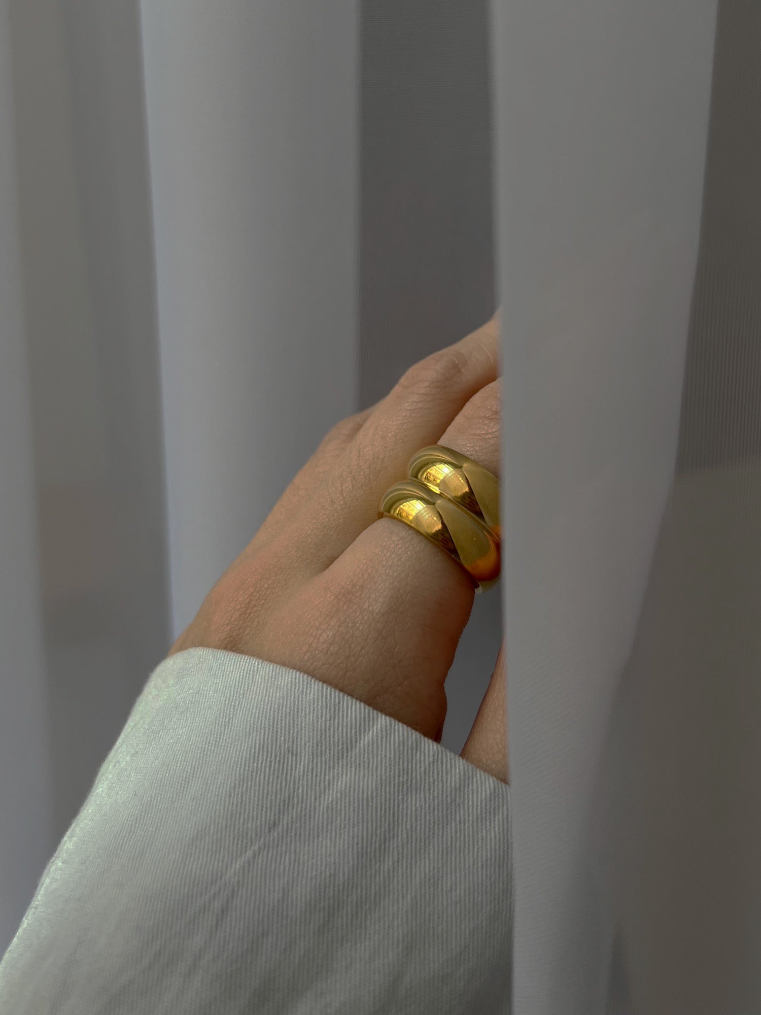 Seraphina - Doppelter klobiger Goldring