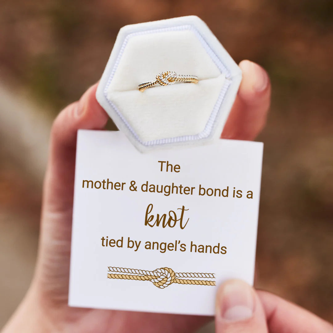 Mutter & Tochter Bond Ring - Ring Mit 2 Strängen und Knoten