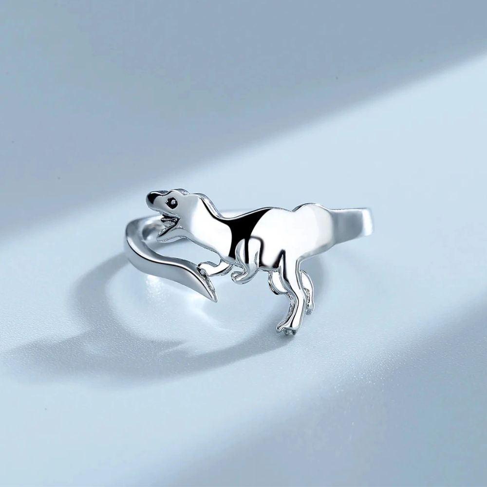 Verstellbarer Dinosaurier Ring mit offenem Design