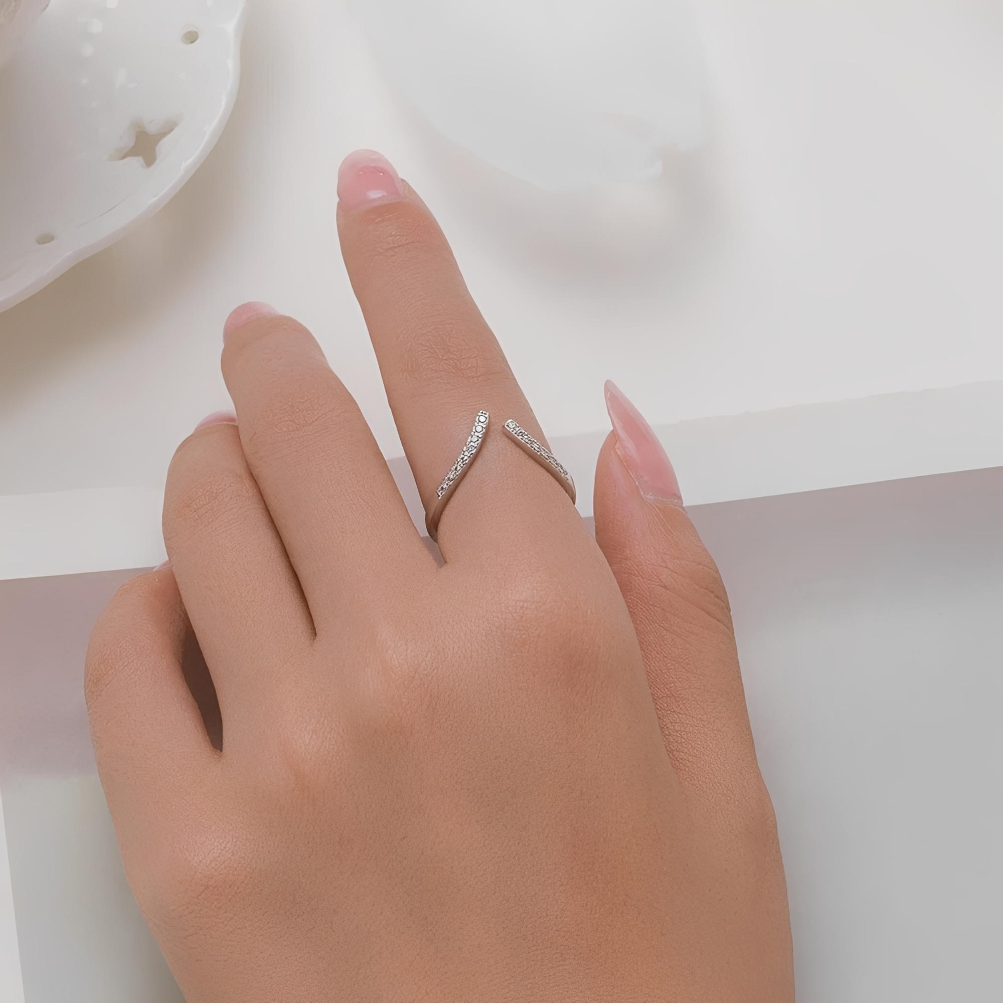 Freda – Offenes Ring aus Sterling Silber
