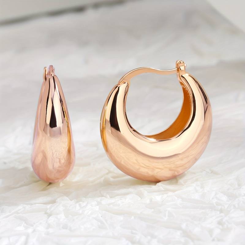 Chunky 18K vergoldete Ohrringe - Chunky Offene Ohrringe