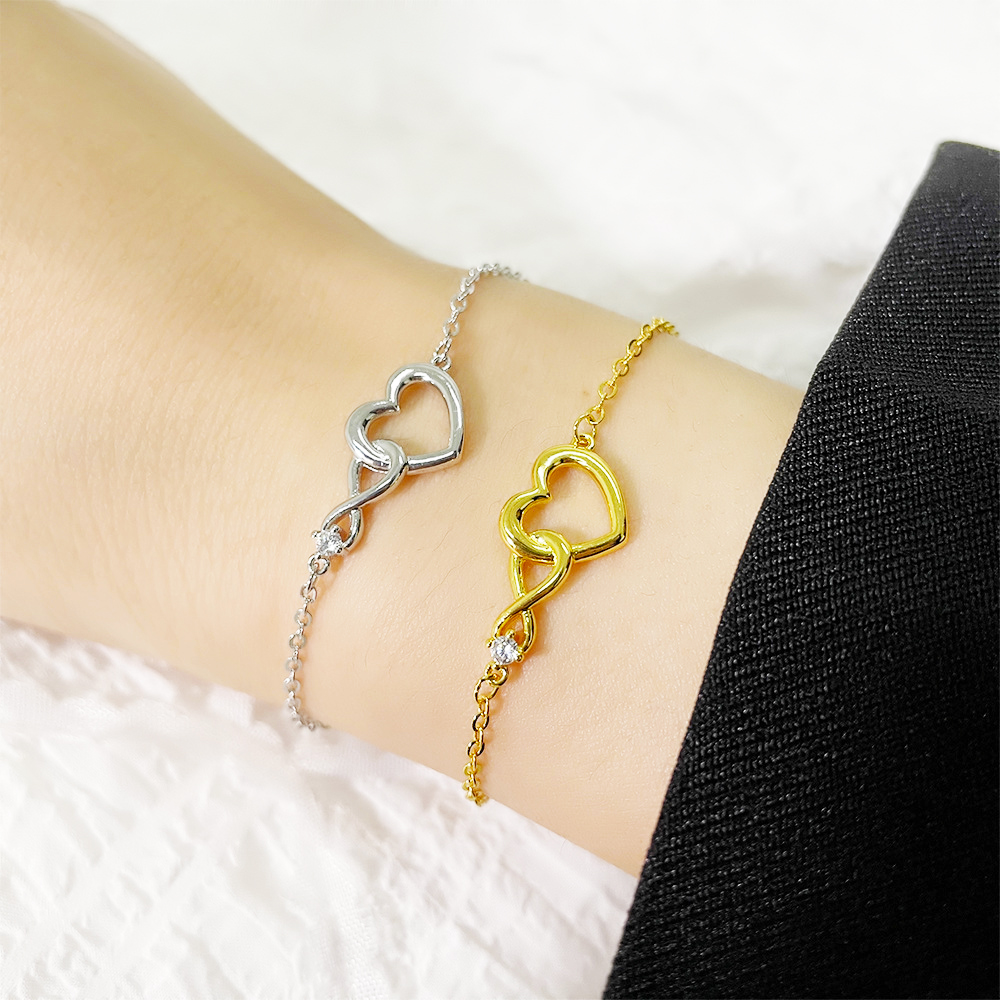 Infinity Herz Armband - Zierliches CZ-Armband