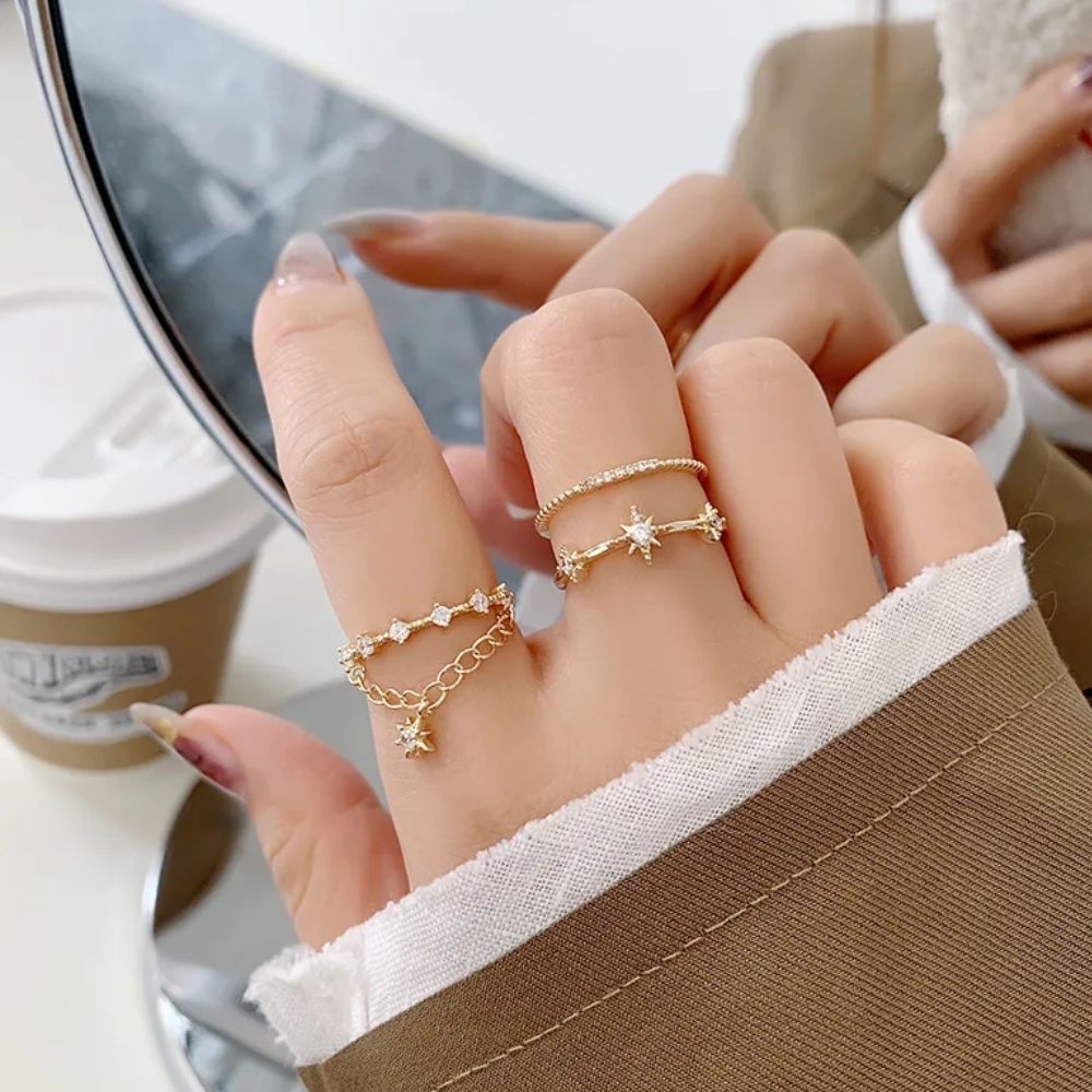 Damen Verstellbare Stern-Ringe