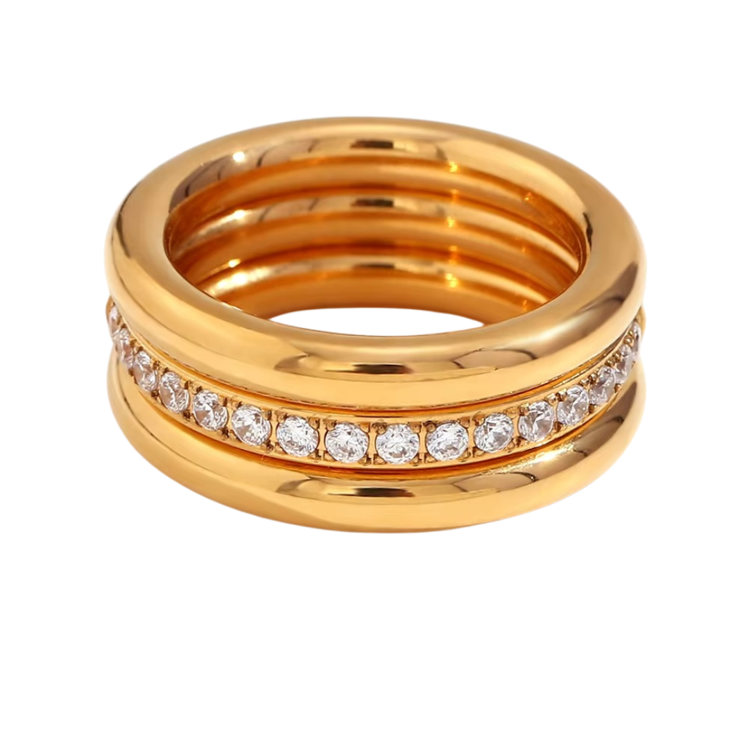 Camille – Set Armband, Ring und Ring vergoldet
