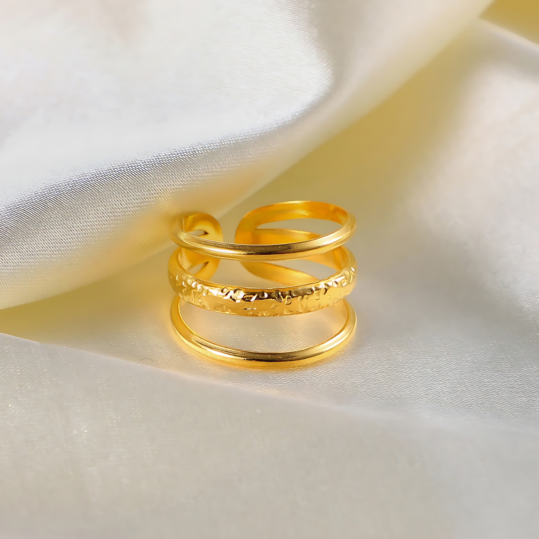 Cess – Offene Retro-Ring mit Drei Linien