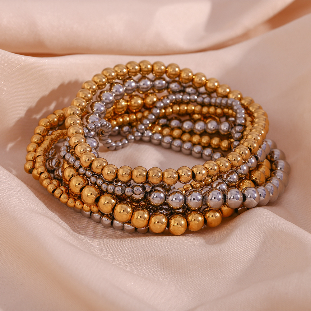 Crea - Metallisches stapelbares Fashion Gold Armband (4mm)